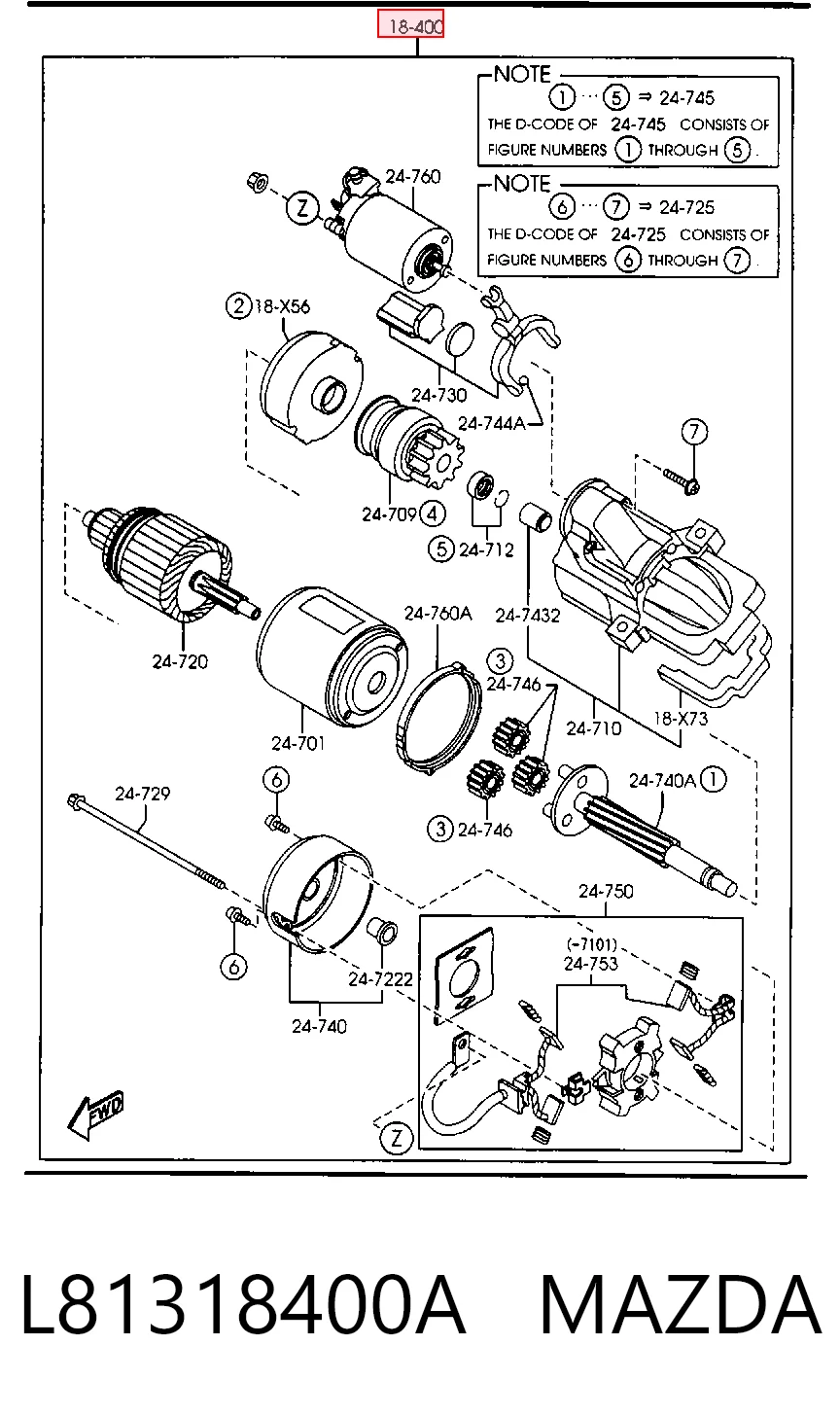 L81318400A Mazda Стартер двигуна