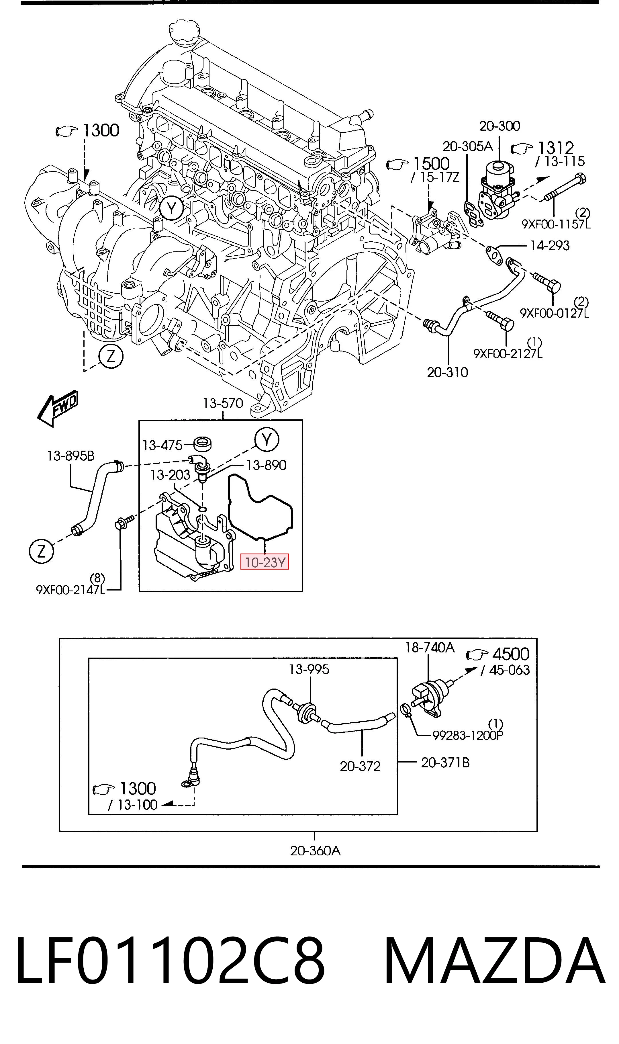 LF01102C8 Mazda Масловіддільник