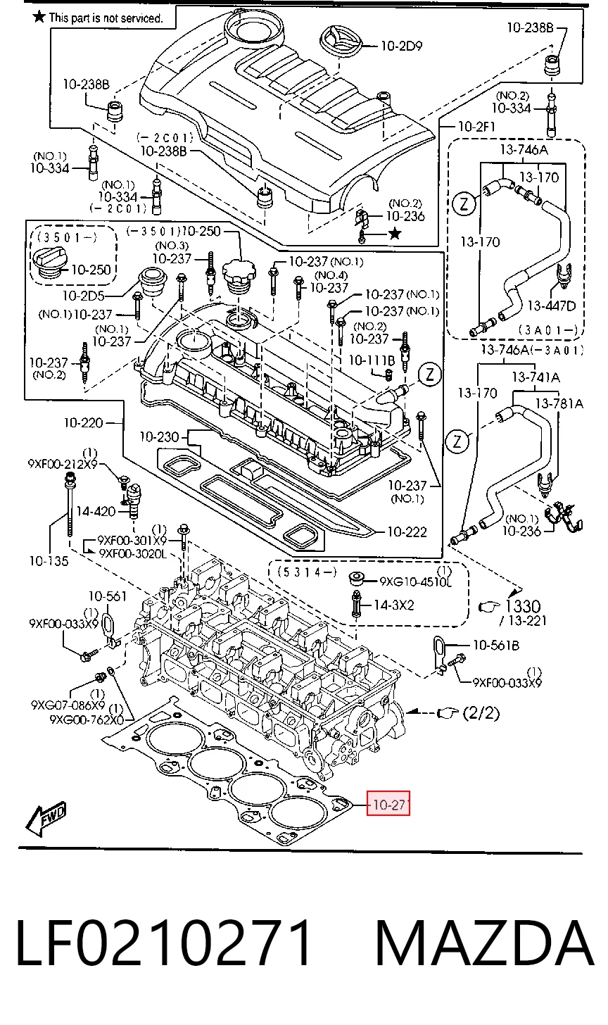 Прокладка головки блока циліндрів (ГБЦ) NIPPON MOTORS LF0110271