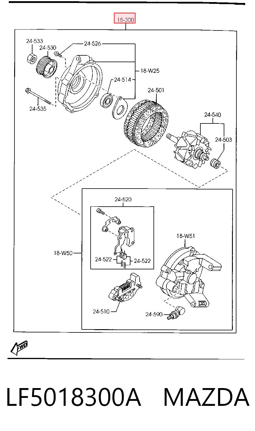 LF5018300A Mazda Авто генератор