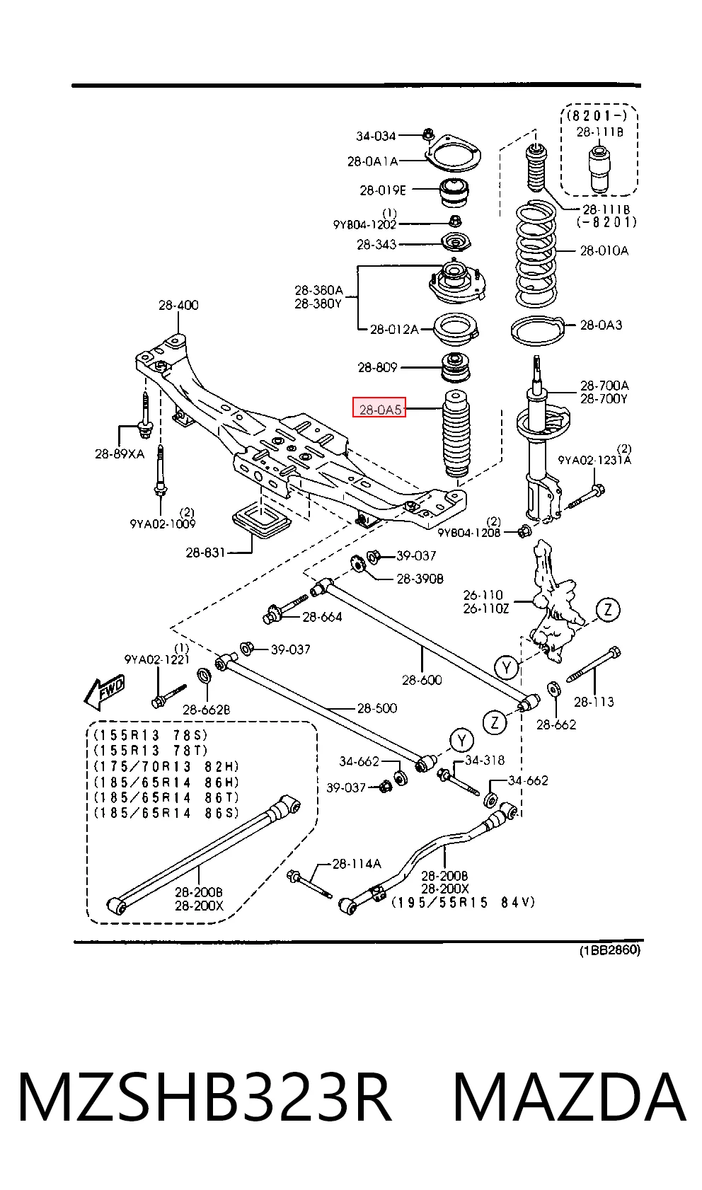 Пильник амортизатора заднього GP B01C280A5AGP