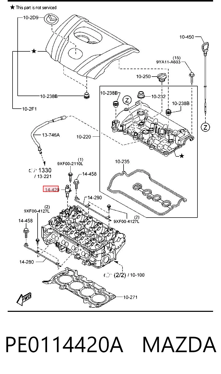 PE0114420A Mazda Клапан електромагнітний положення розподільного