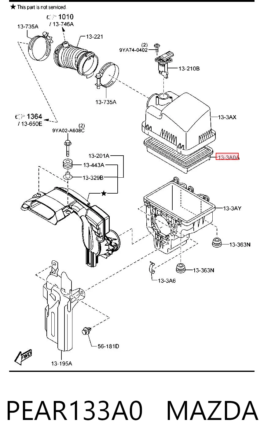 PEAR133A0 Mazda Повітряний фільтр двигуна