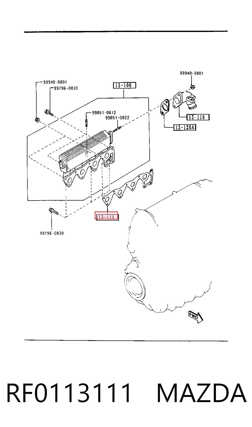 Прокладка впускного колектора на Mazda E 2000/2200 SR2
