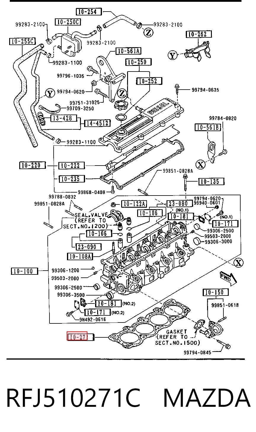 Купити Прокладка ГБЦ Mazda 626 IV GE