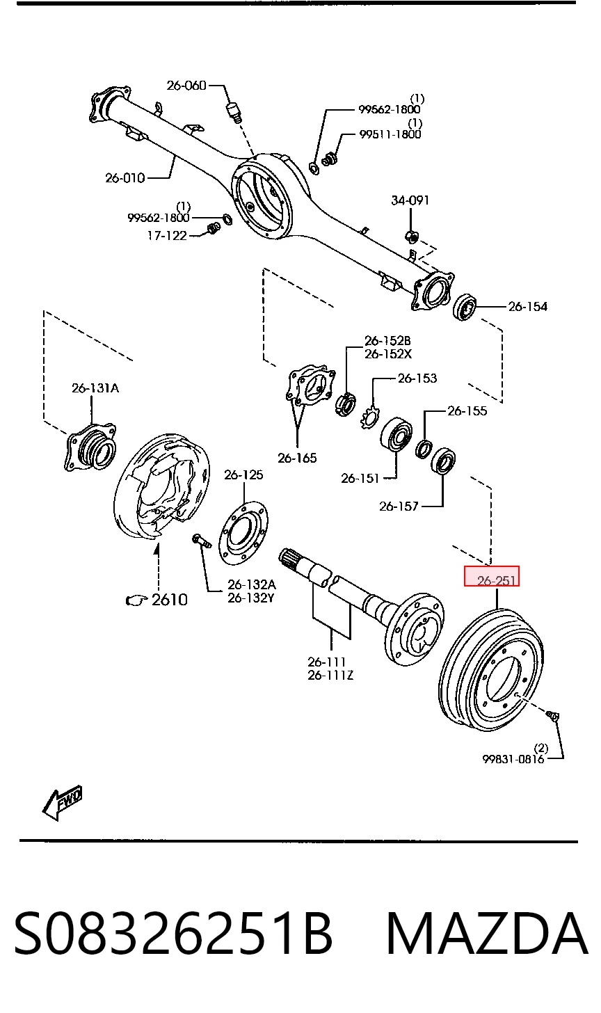 Барабан гальмівний задній Hyundai/Kia S08326251C