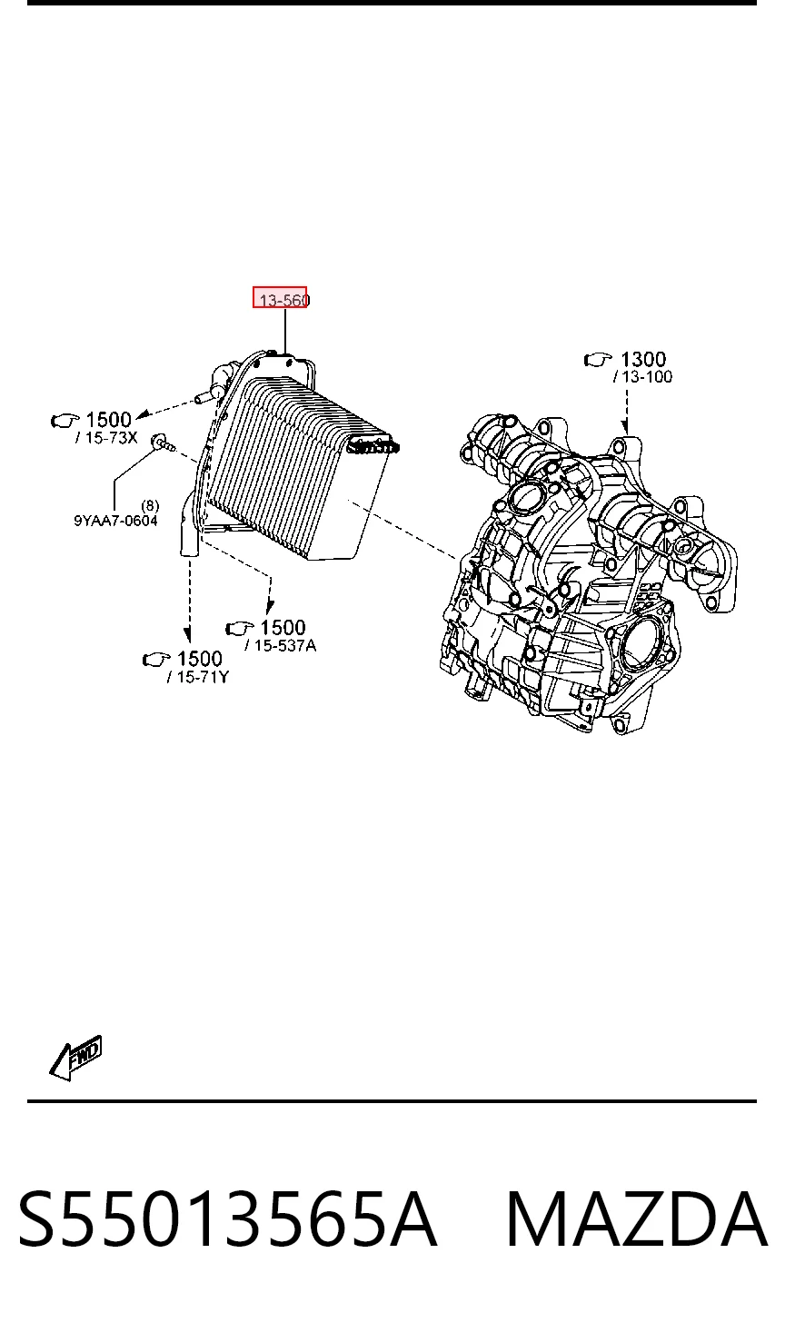 Охолоджувач наддувочного повітря на Mazda 3  BP