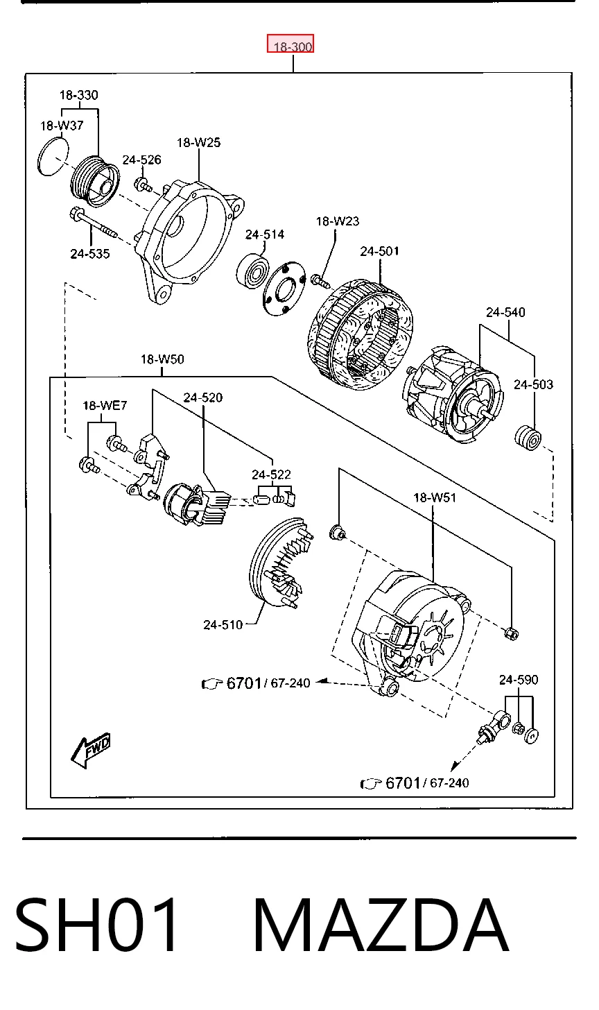 SH01 Mazda Авто генератор