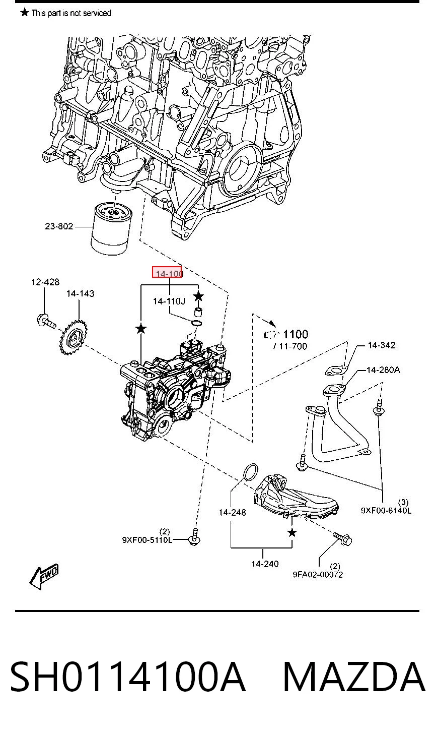 SH0114100A Mazda Масляний насос двигуна