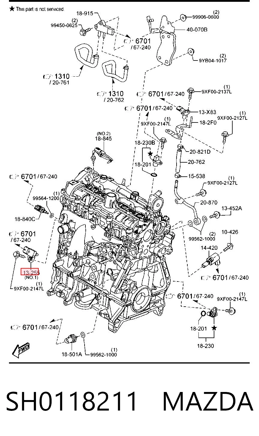 SH0118211 Mazda Датчик тиску вихлопних газів