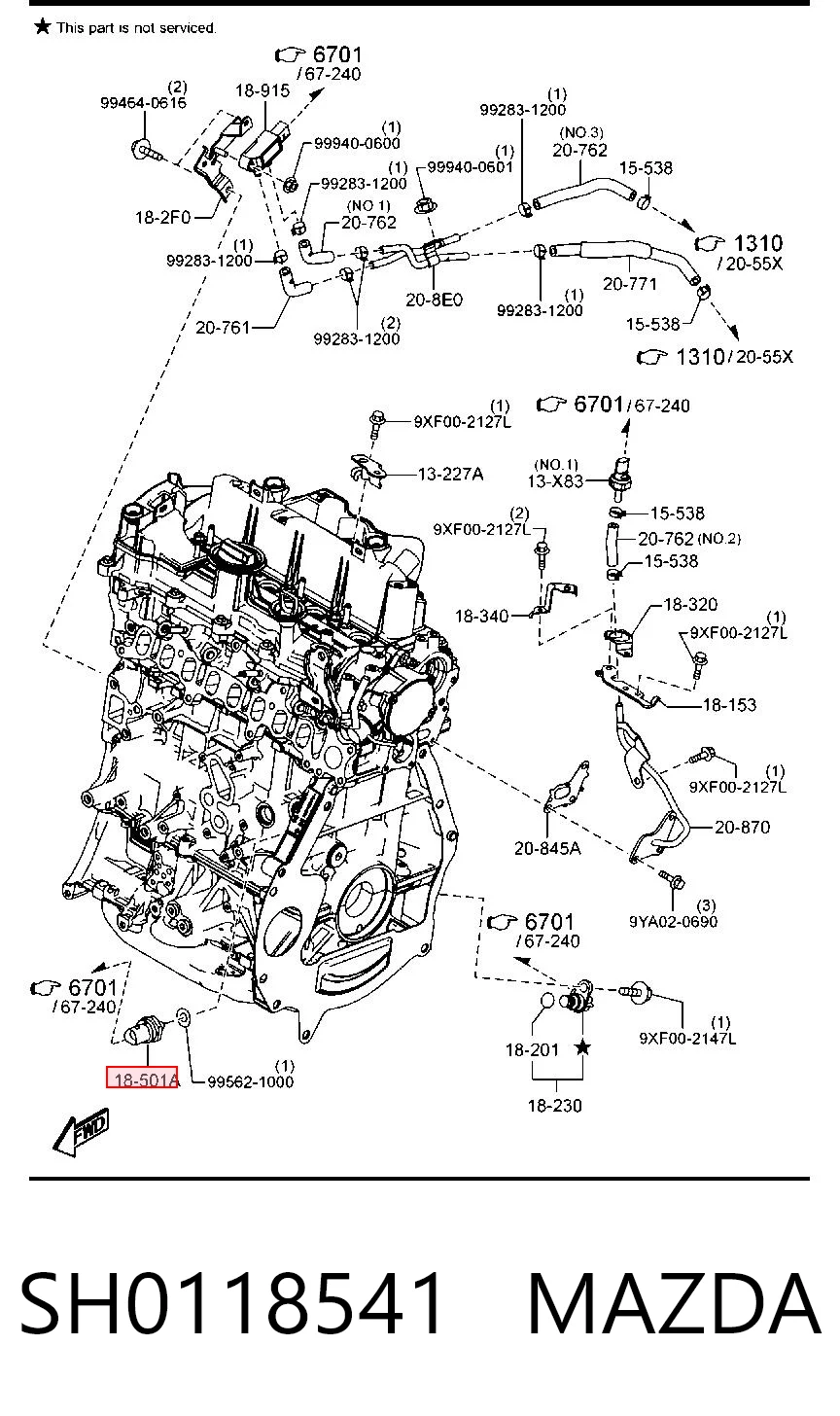 SH0118541 Mazda Датчик показника тиску масла