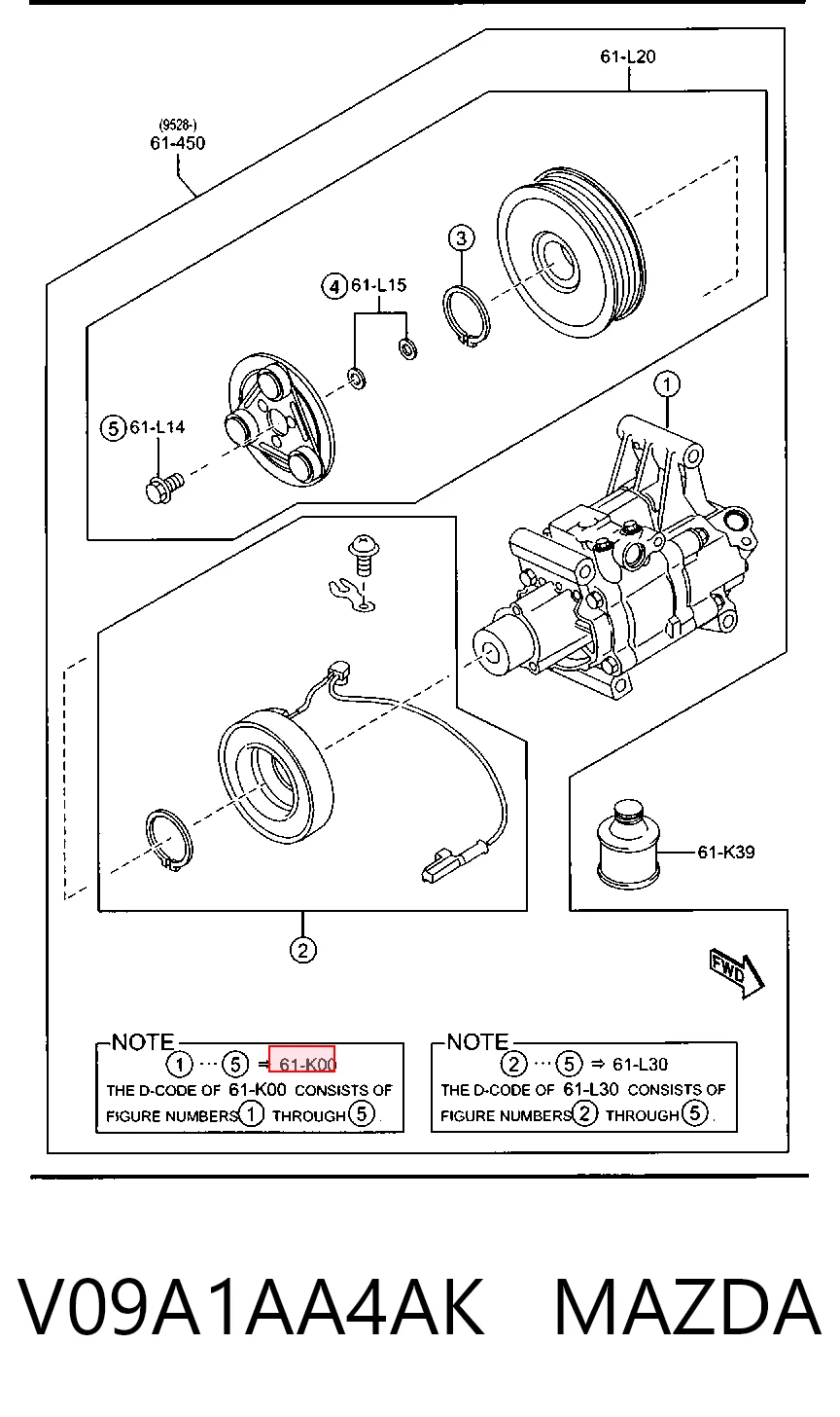 V09A1AA4AK Mazda Компресор холодоагенту