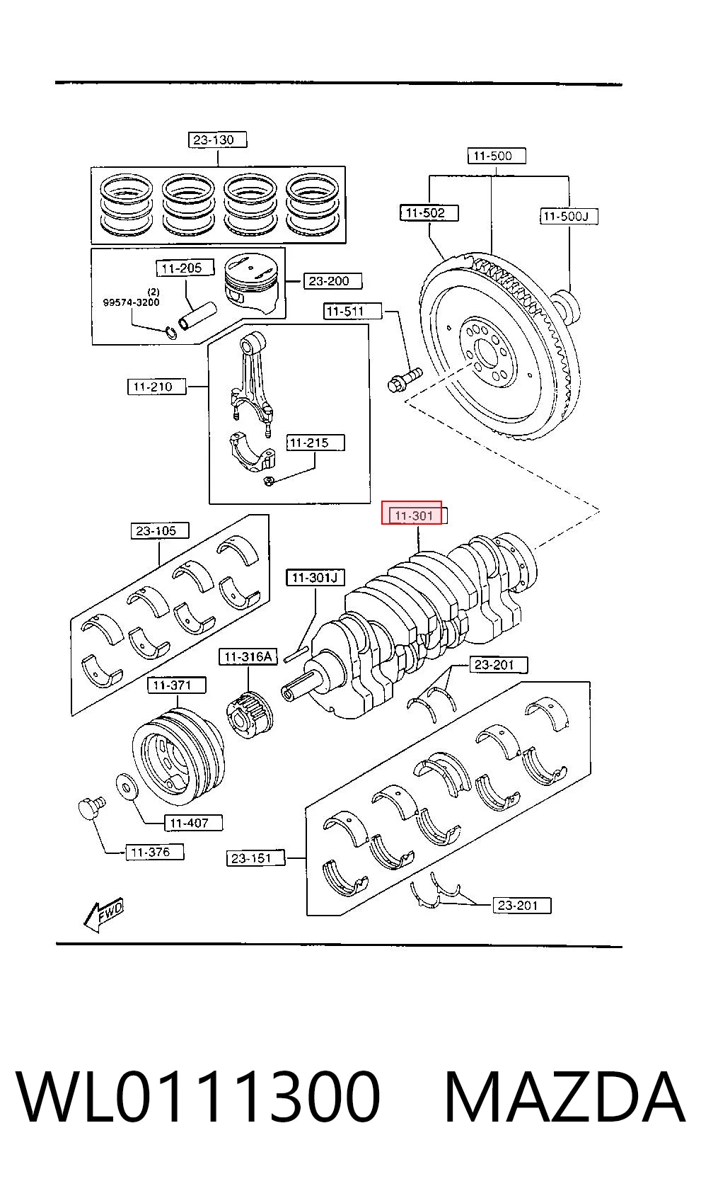 Купити XM346300BB Ford Колінвал