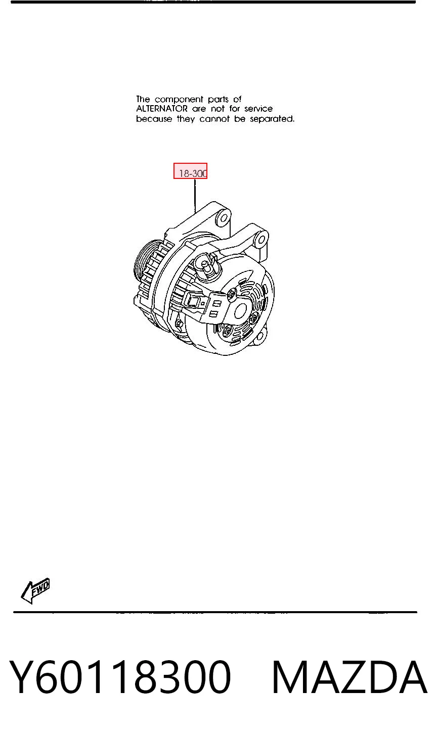 Y60118300 Mazda Авто генератор