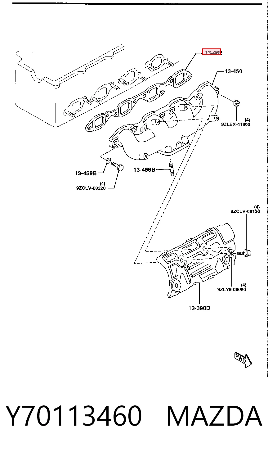 Прокладка колектора на Mazda 323 S V BA