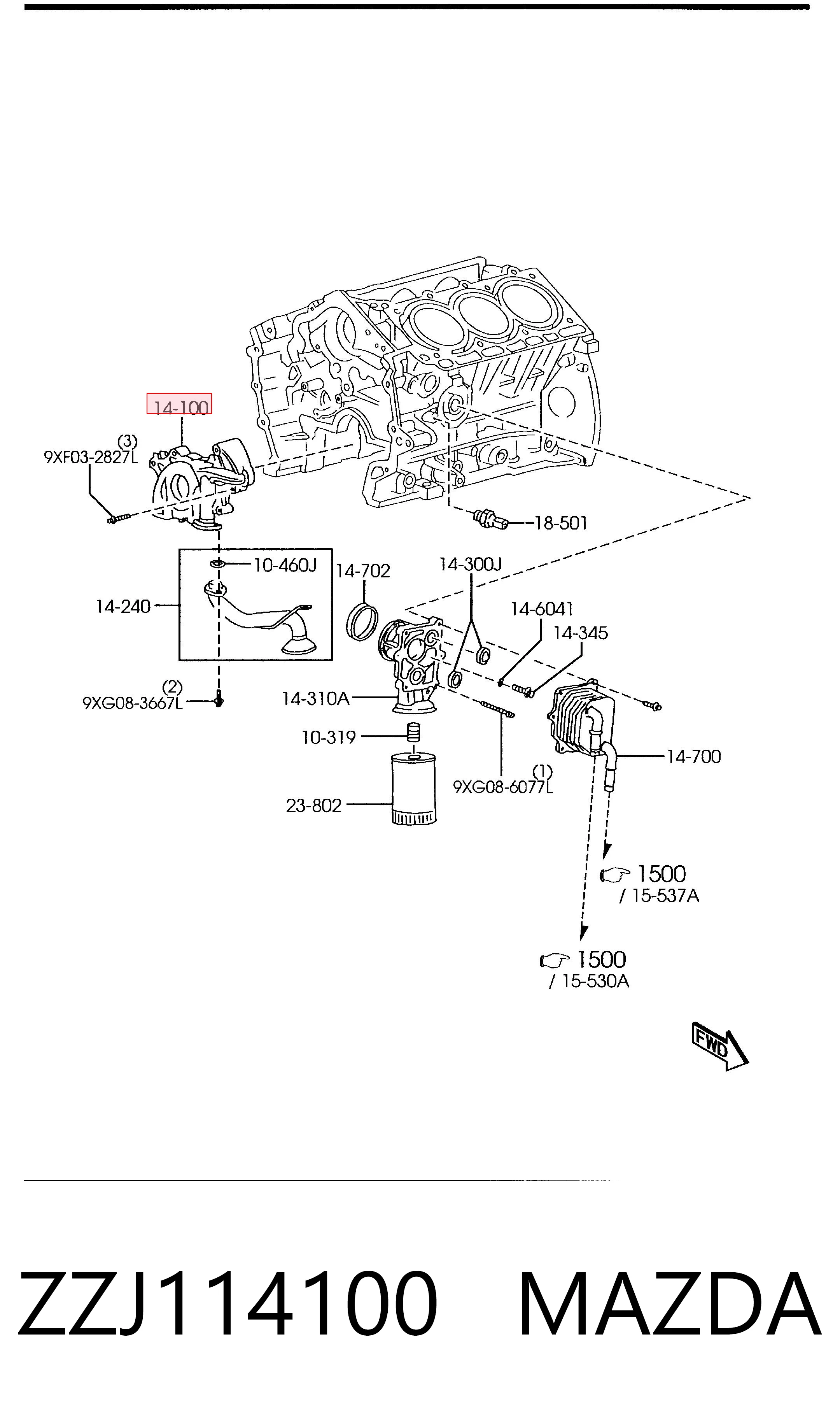 ZZJ114100 Mazda Масляний насос двигуна