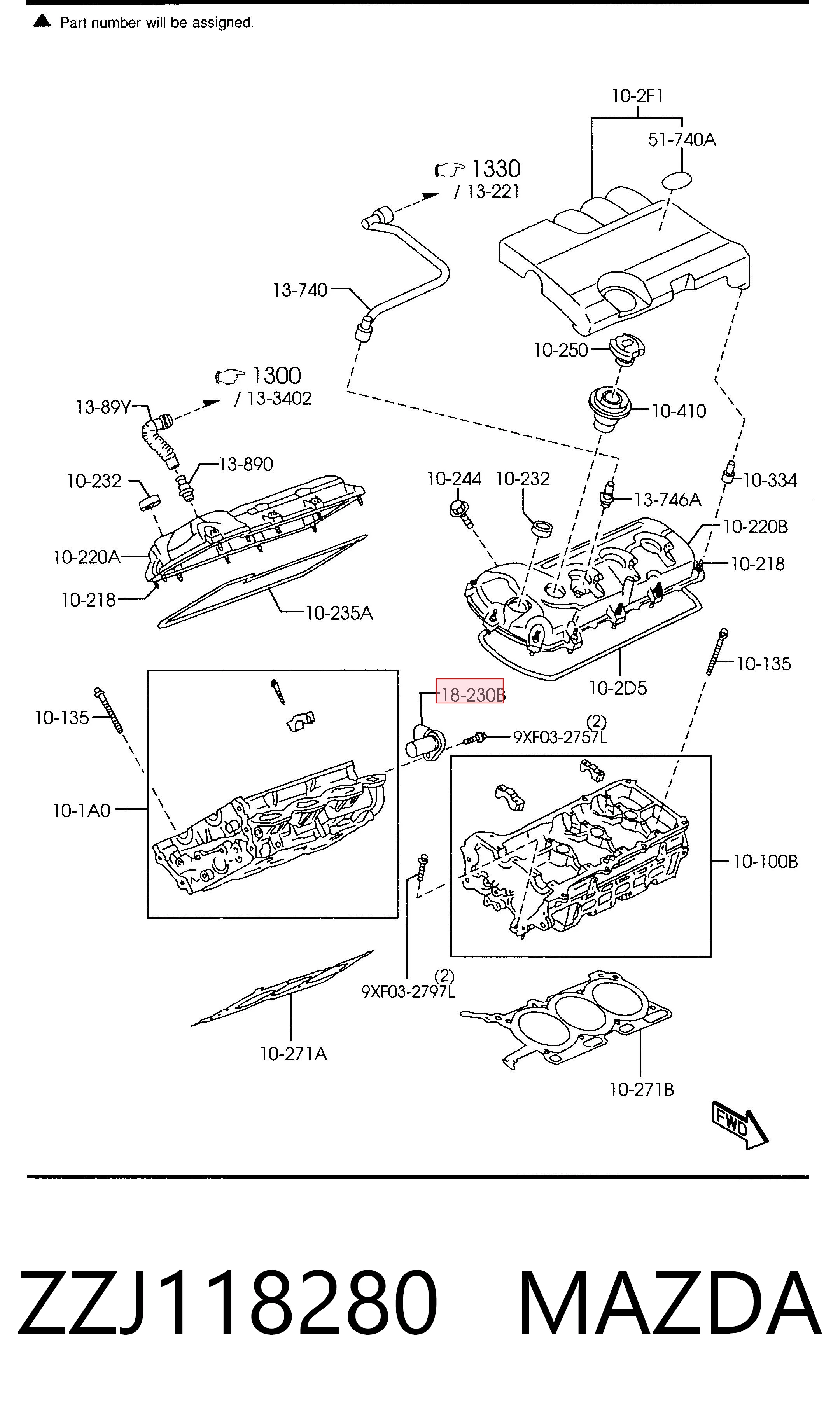 ZZJ118280 Mazda Датчик розподільного вала