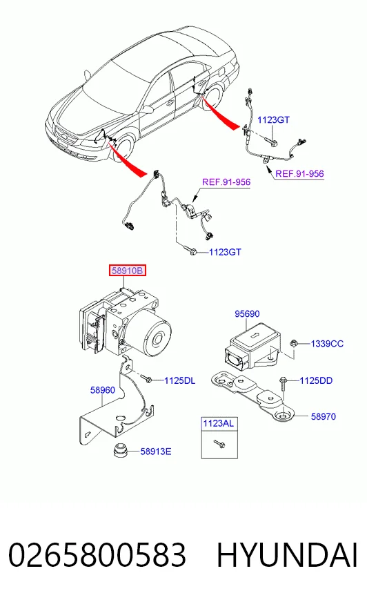 Блок управління АБС (ABS) на Hyundai Sonata V NF
