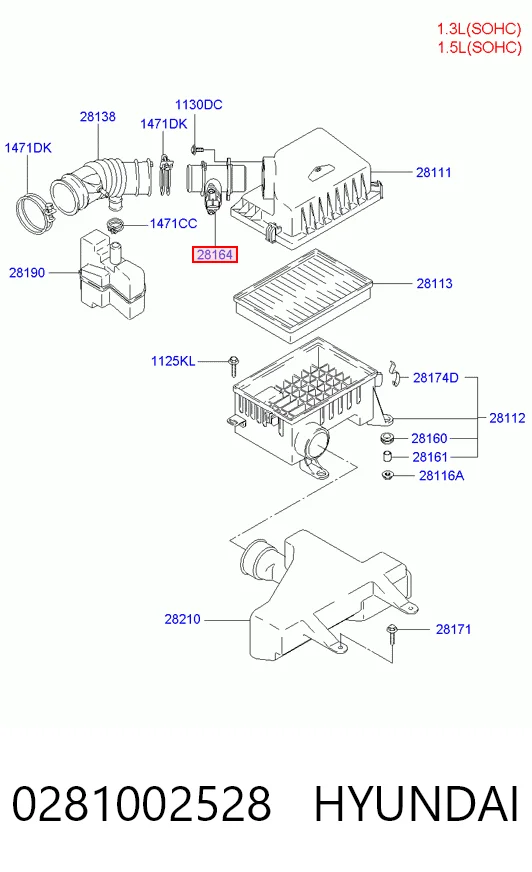 Витратомір повітря Bosch 281002528