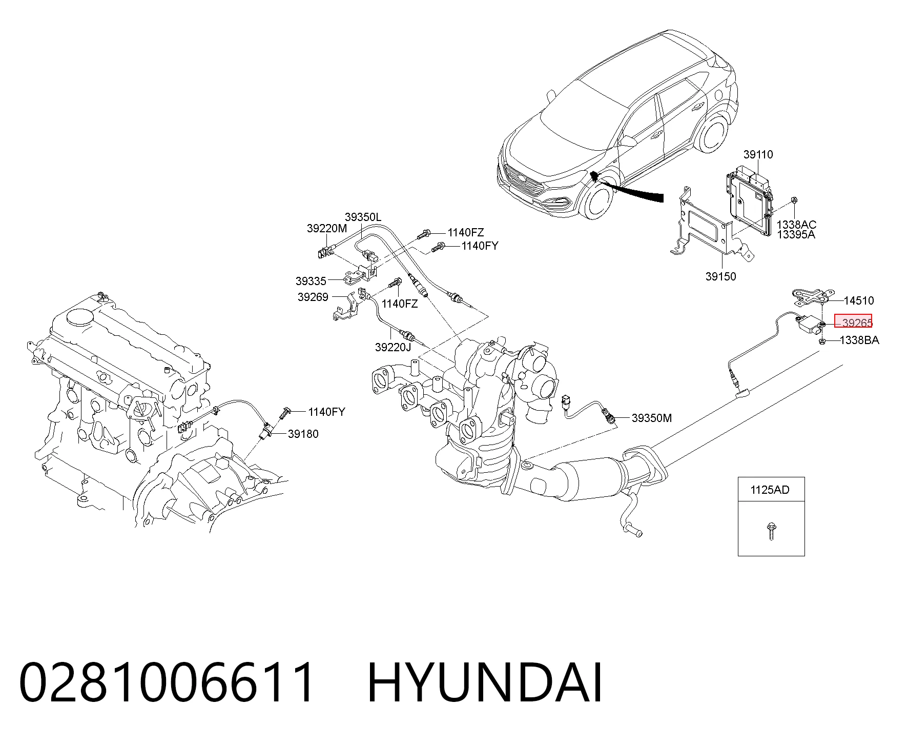 0281006611 Hyundai/Kia Датчик оксидів азоту NOX