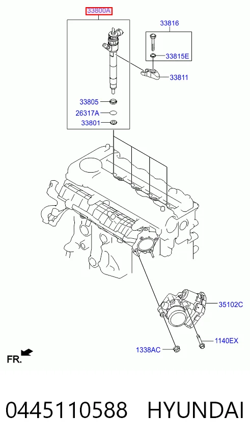 0445110588 Hyundai/Kia Форсунка вприску палива