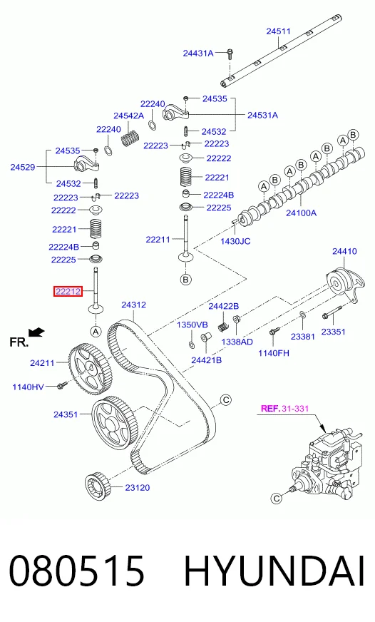 KM0100159CHN KAP Випускний клапан двигуна