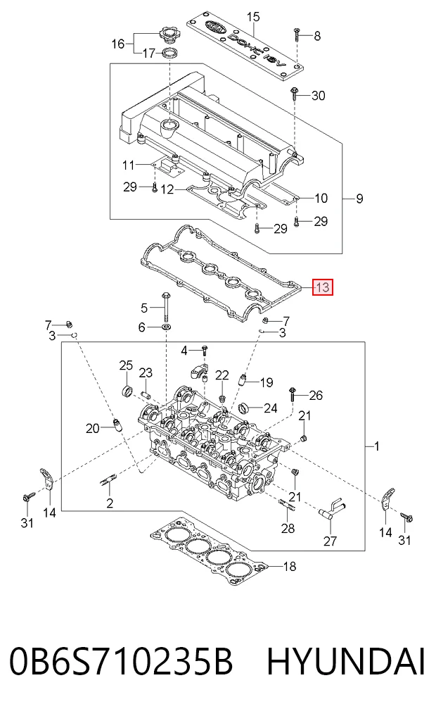 Купити B6S710235A NIPPON MOTORS Прокладка клапанної кришки