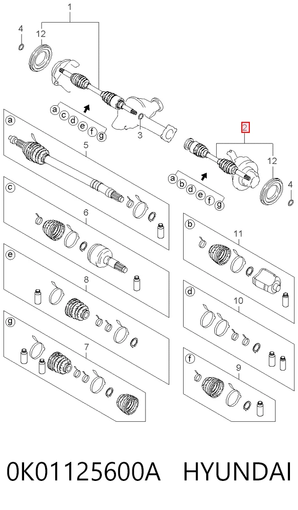 Купити Ліва піввісь KIA Sportage I K00