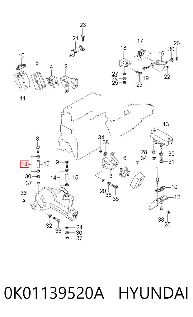 0K01139520A Hyundai/Kia