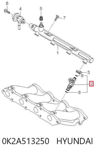 0K2A513250 Hyundai/Kia Форсунка вприску палива
