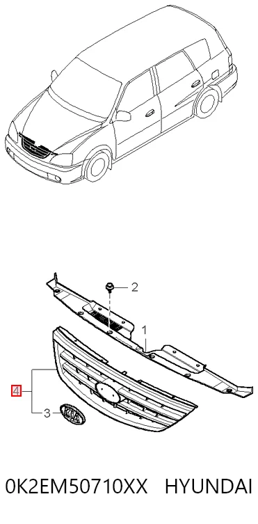 Решітка радіатора KIA Carens 1 FJ