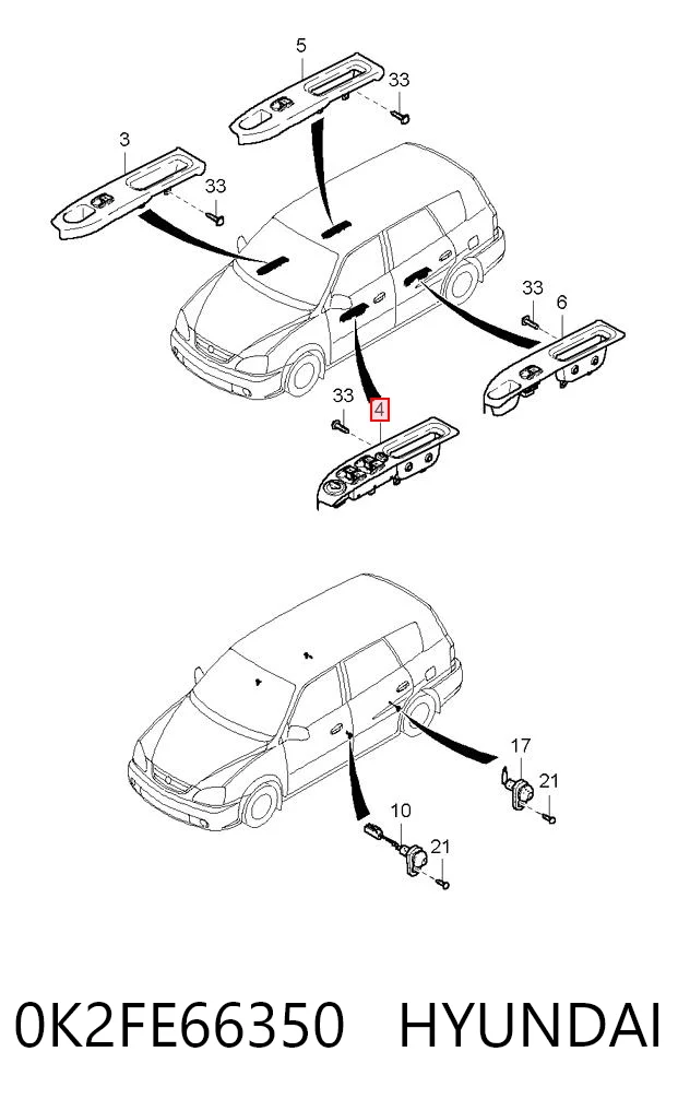 935701C110AX Hyundai/Kia Кнопки переднього лівого склопід'ємника