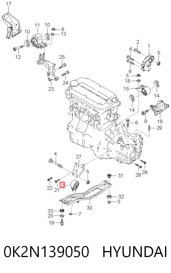  Подушка двигуна передня KIA Shuma 2