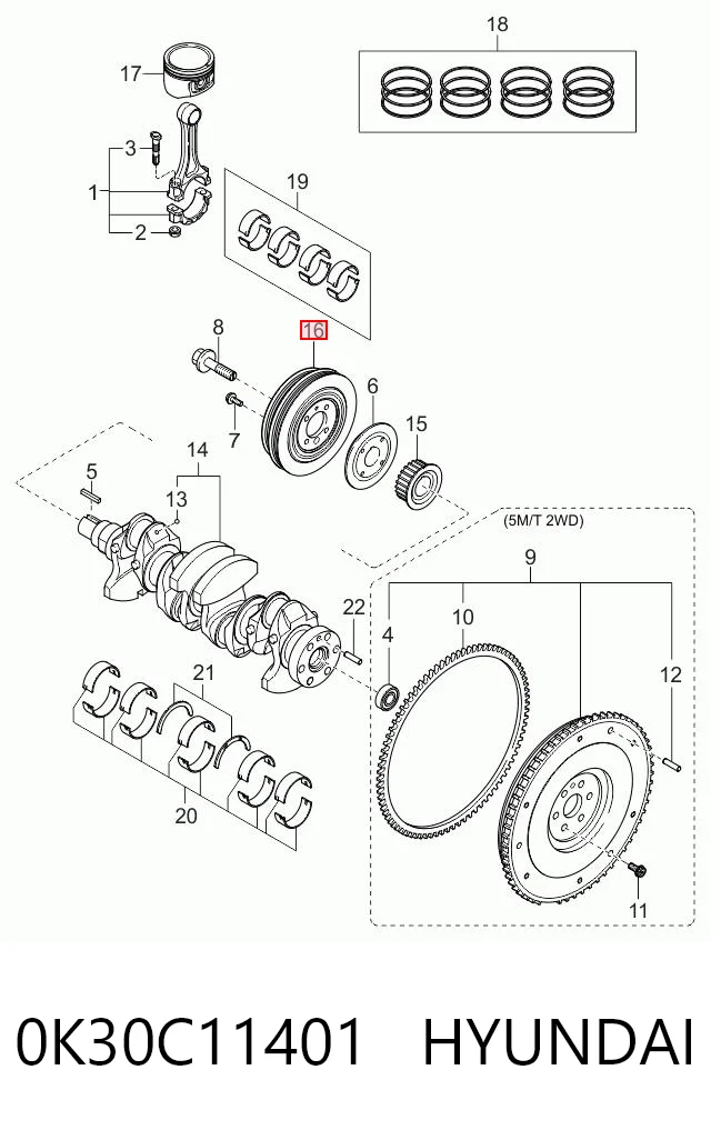Купити Шків колінвала KIA Rio I DC