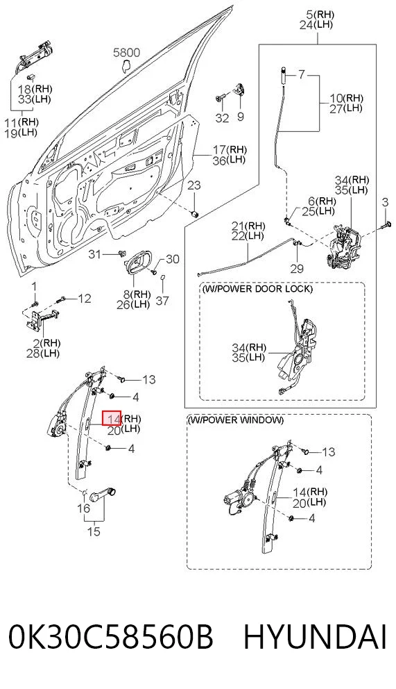 Механізм склопідіймача дверей передніх, правих KIA Rio I хетчбек (DC) (2000 - 2006) ціна, від 22.82 USD