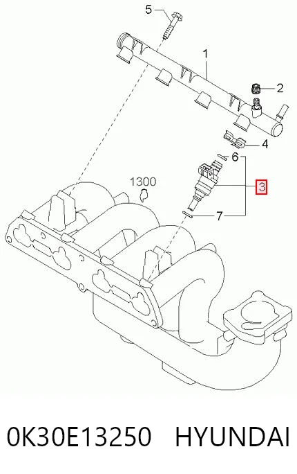 0K30E13250 Hyundai/Kia Форсунка вприску палива