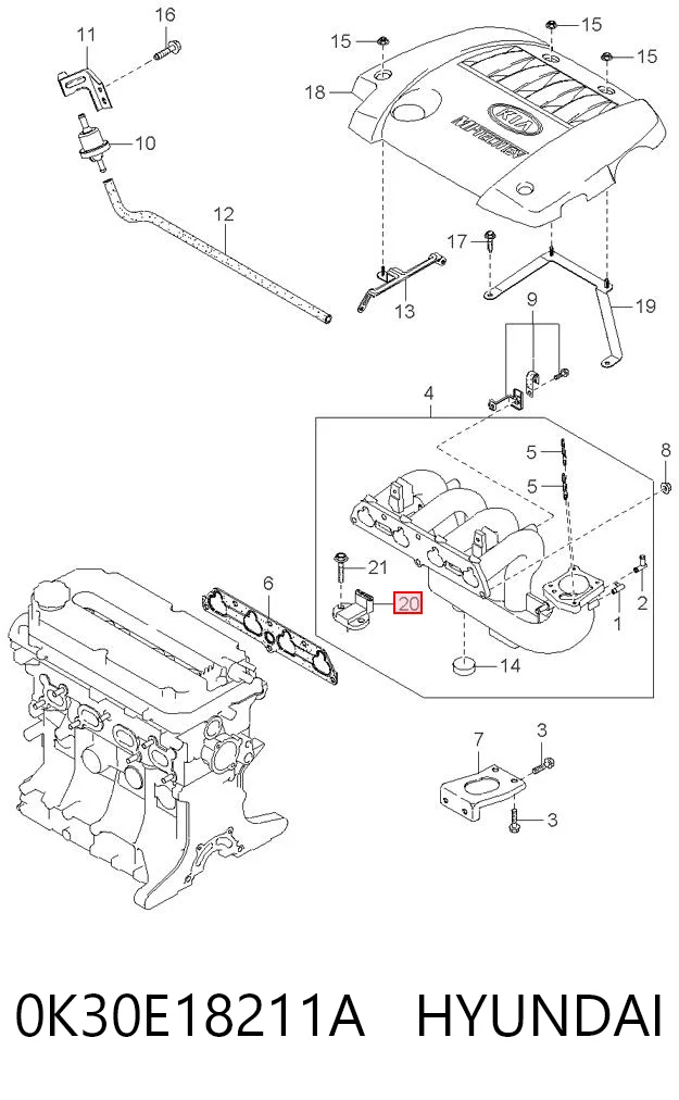 Датчик наддува на KIA Carens I FJ