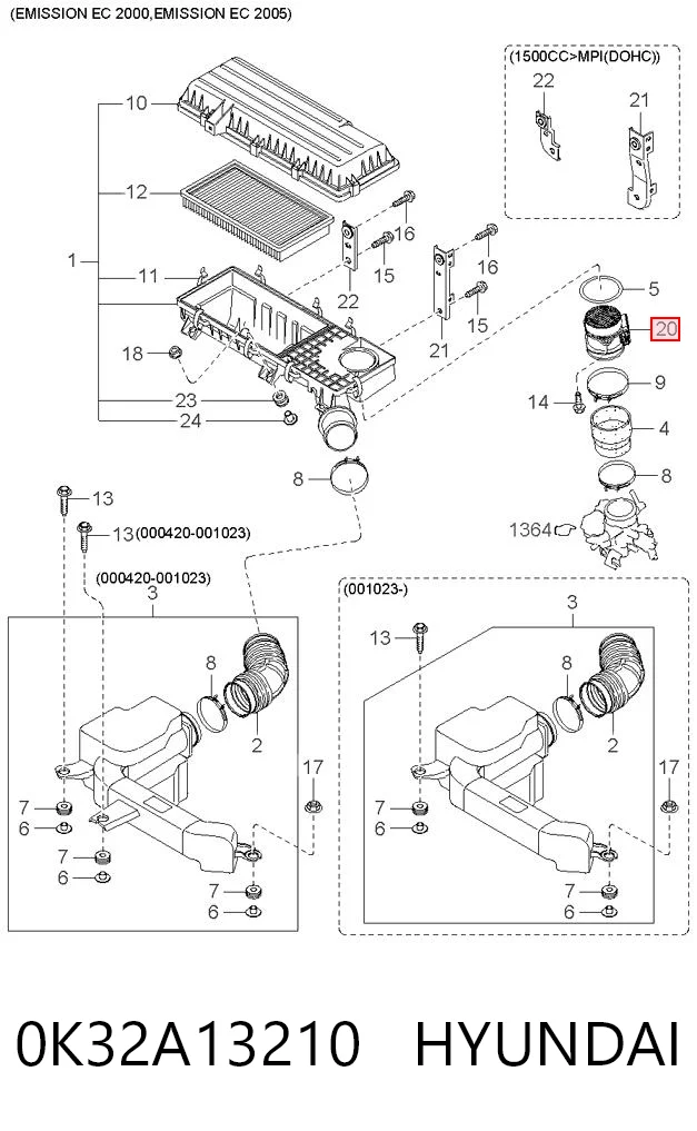Купити ДМРВ KIA Rio I DC