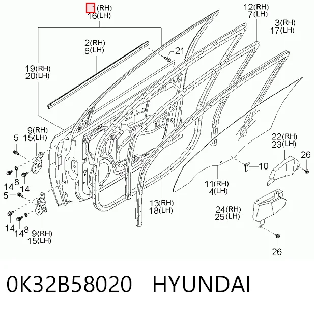 0K32B58020 Hyundai/Kia