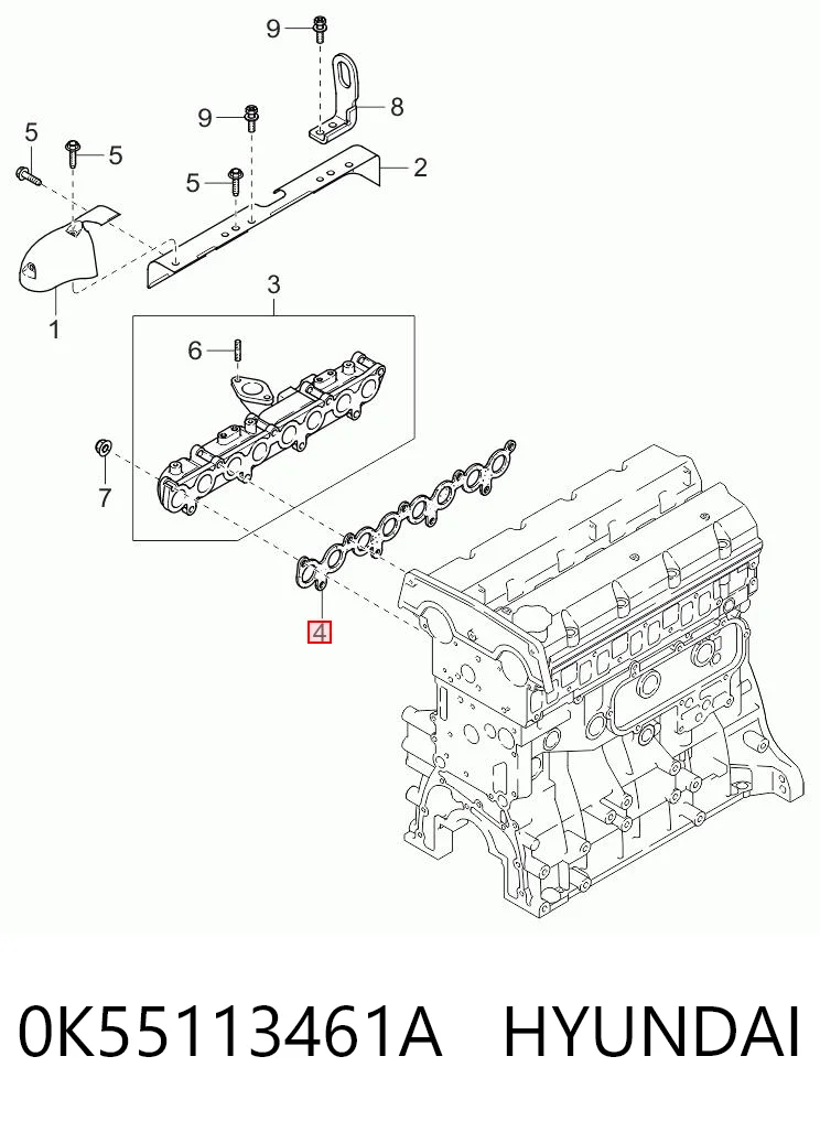 Купити Прокладка колектора KIA Carnival II GQ