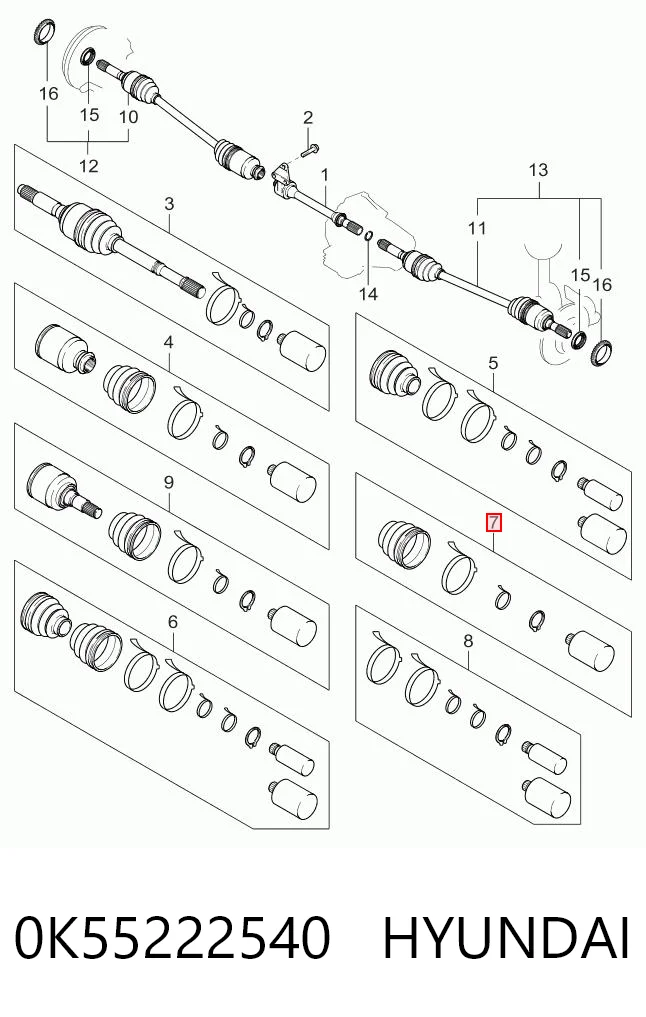 KM0701410 KAP Пильник ШРКШ внутрішній, передній півосі