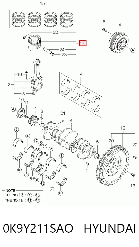 Поршень з пальцем без кілець, стандарт Mazda 0K9Y211SA0 ціна, від 10.07 USD