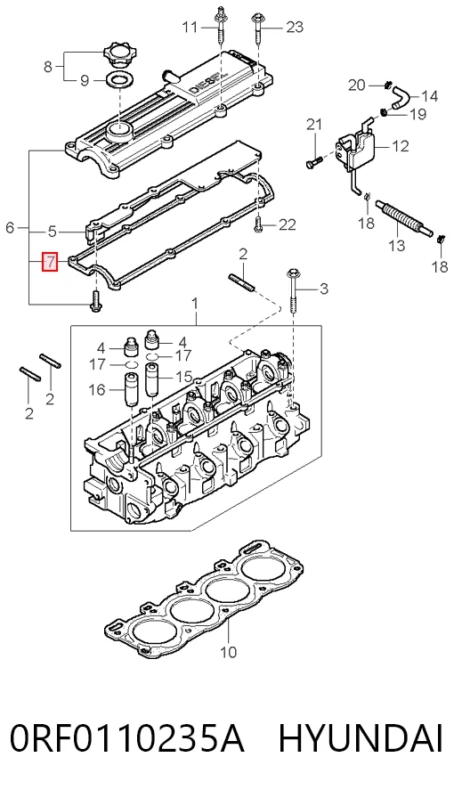 Прокладка клапанної кришки RF0110235 NIPPON MOTORS