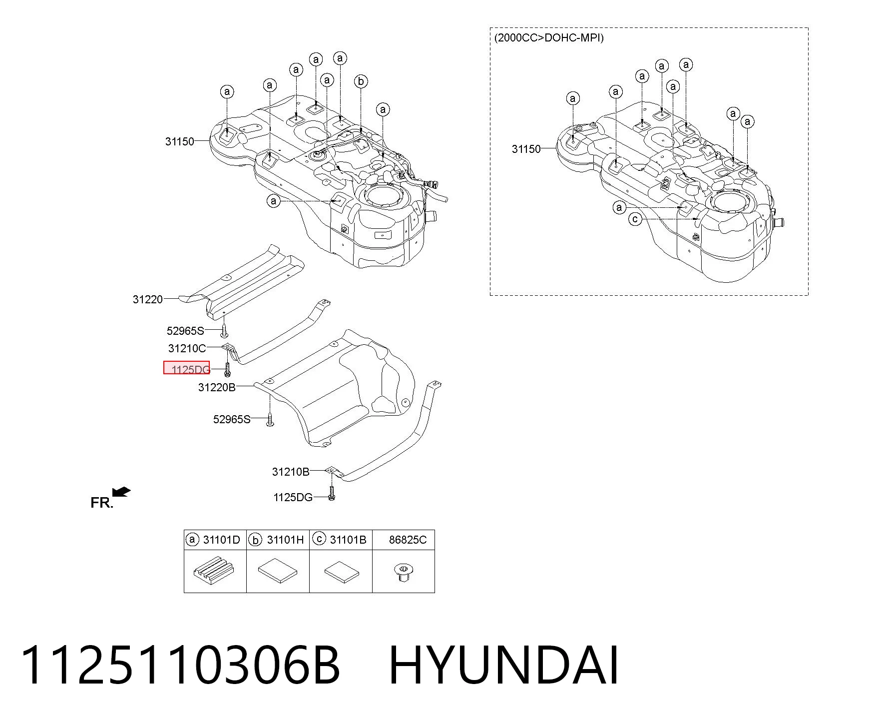 1125110306B Hyundai/Kia Болт/гайка кріплення