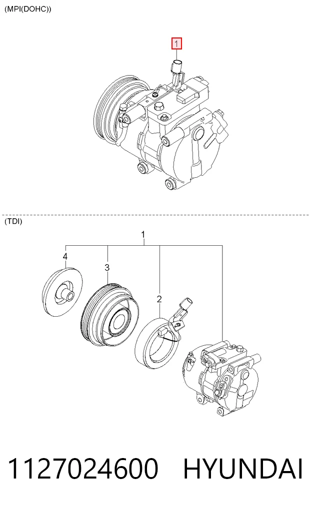 1127024600 Hyundai/Kia Компресор холодоагенту