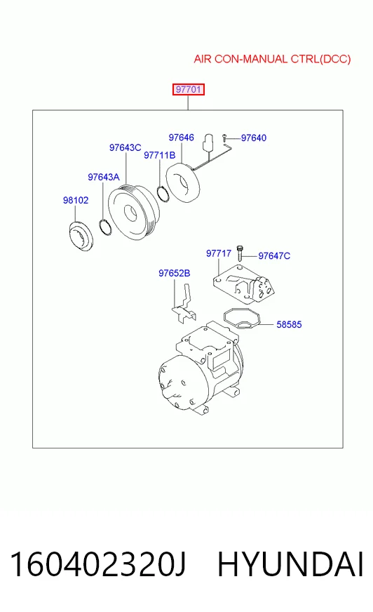 160402320J Hyundai/Kia Компресор холодоагенту
