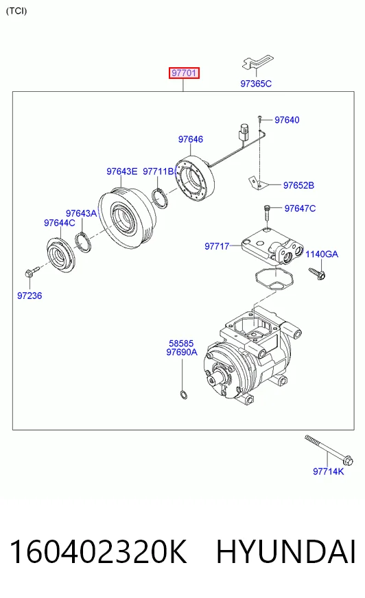 160402320K Hyundai/Kia Компресор холодоагенту