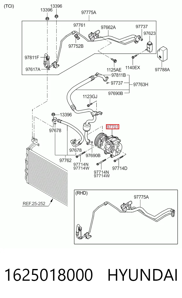 1625018000 Hyundai/Kia Компресор холодоагенту