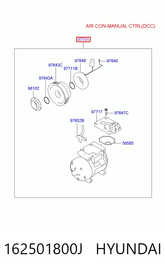 162501800J Hyundai/Kia Компресор холодоагенту