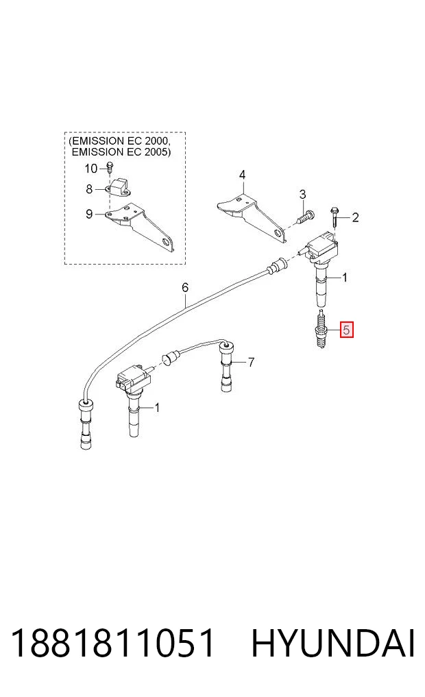 1881811051 Hyundai/Kia Свіча запалювання